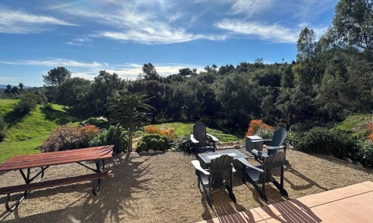 Fallbrook House | 10 Acre Wine Farmhouse Patio Fire Pit Grill