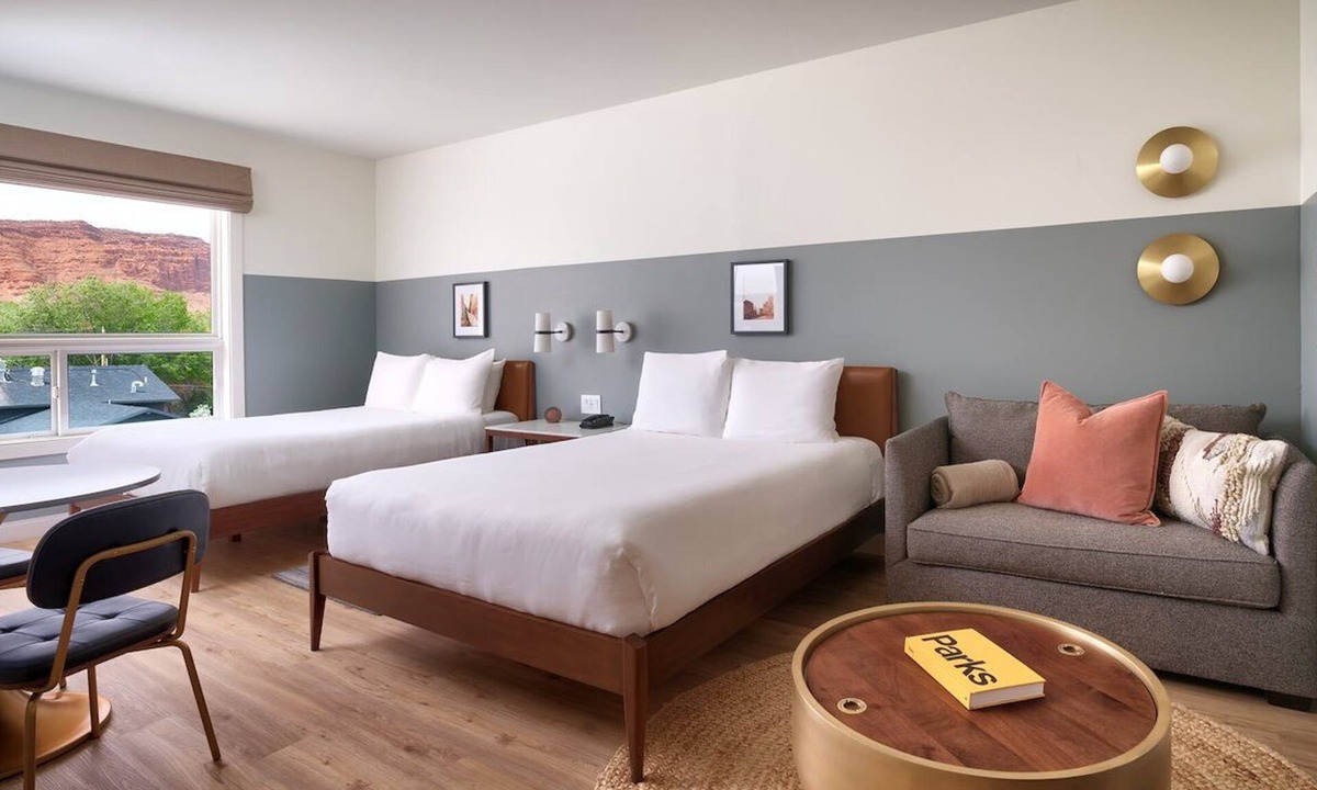 Moab Hotel | Deluxe Two Queens + Sofa Bed at Gravity Haus Moab, 2 Units