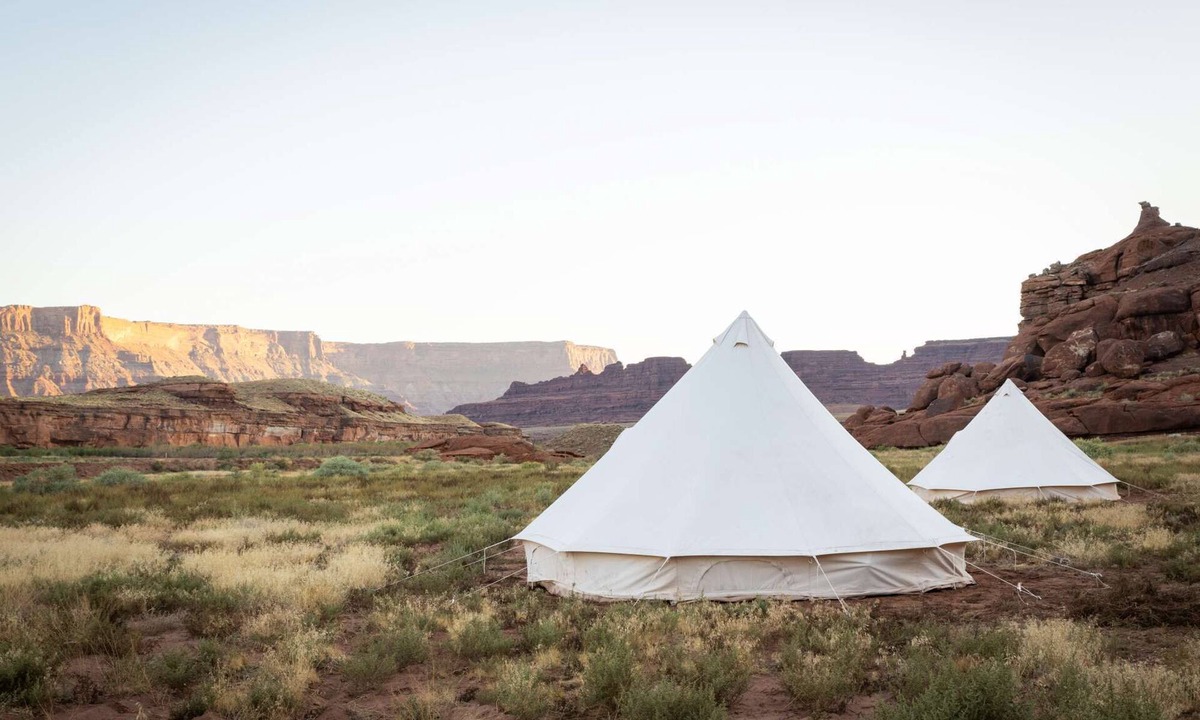 Moab House | Family Tent with Shared Bathroom - Nestled among the Abajo Mountains.