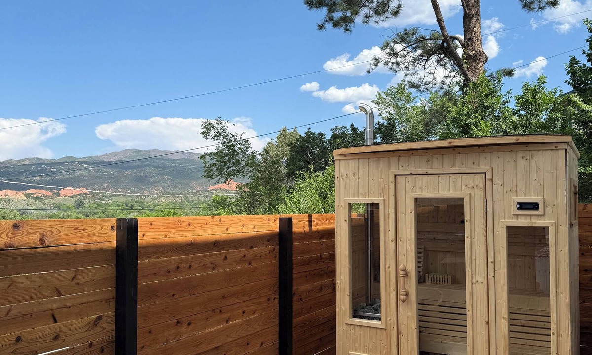 West Colorado Springs Apartment | Mountain Greenery & Private Sauna w Stunning Pikes Peak Views
