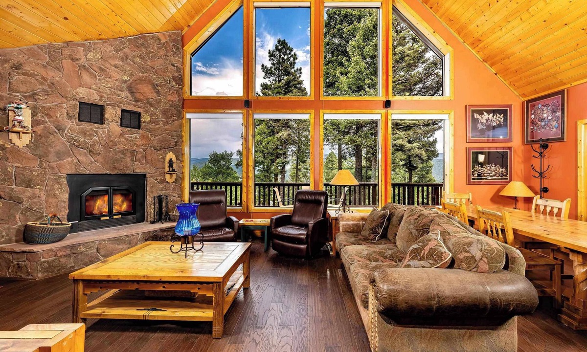 Angel Fire House | Spacious Mountain Cabin with Views, Deck, Second Living Area, New Hot Tub
