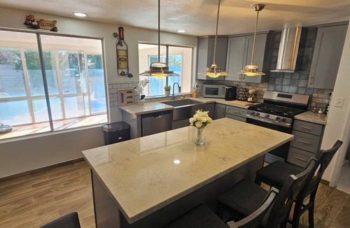 North Las Vegas House | Charming 3-bedroom house with Game room Pool, Spa, Fire Pit & BBQ!