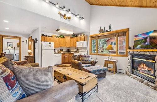 Fall River Estates Condo | Fall River Hideaway Fireplace Close to RMNP