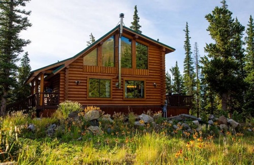 Alma Cabin | Log Cabin w Hot Tub + Epic 14er Views - Near Breck
