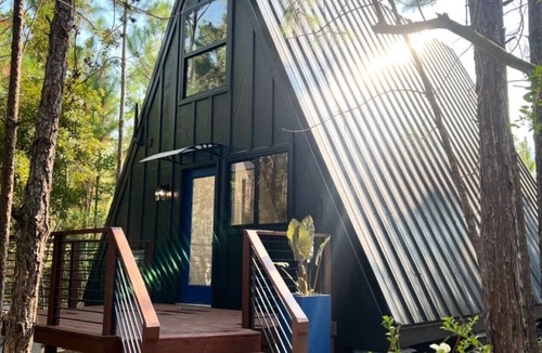 Larkspur Cabin | Luxury A-Frame Cabin on 80 acres of private land with diverse terrain. Pets O.K!