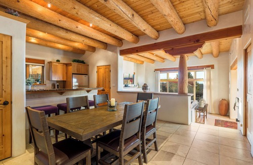 Tesuque Condo | Luxury Adobe Retreat with Jemez Mountain Views