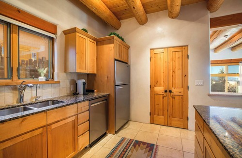 Tesuque Condo | Luxury Adobe Retreat with Jemez Mountain Views