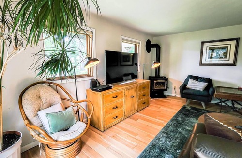 Blue River House | Mid Century Glam Chalet in the Woods with Hot Tub!