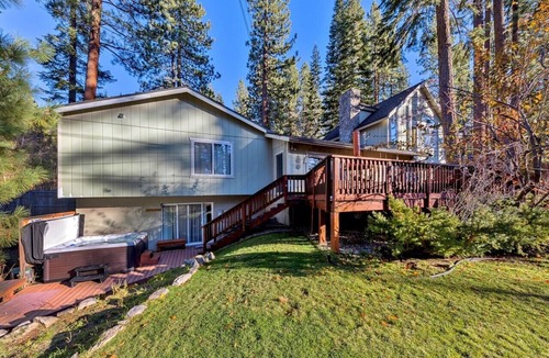 Tahoe Village House | MK282-Chimney Rock Hideaway, Hot Tub, Fire Pit, Ping Pong, Backs to Forest!