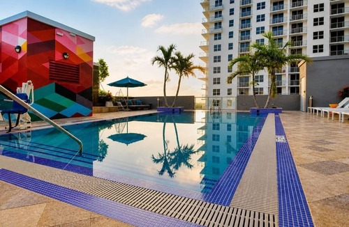 Downtown Hollywood Apartment | Modern Studio with Balcony & Gym at Circ Hotel