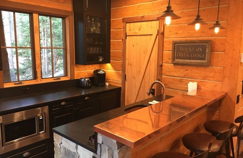 Mountain Village House | Mountain Creek Lodge - Elegant Rustic Home On Private Wooded Lot With Stream