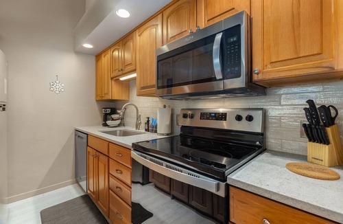 Estes Park Condo | Mountain Pines Chalet: Nestled along Fall River