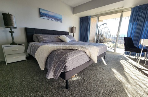 Southeast Colorado Springs Condo | Mountain View! 2-bdrm 10th floor condo, 48ft balcony from every room, sleeps 6