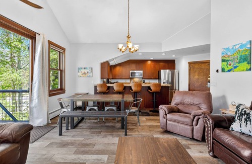 Historic District Condo | On Main St w/Ski Area Views, Heated Garage/Hot Tub