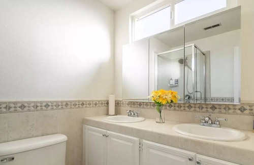 Berryessa House | Private bedroom overlooking beautiful yard & pool