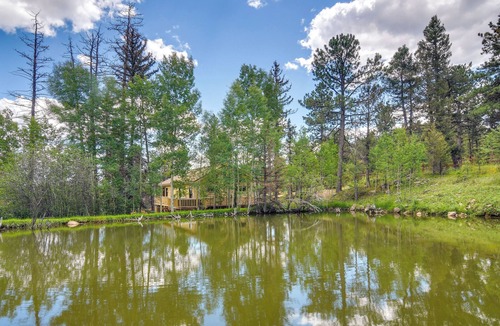 Green Valley Cottage | Private Hot Tub & Pond: Conifer Log Cabin