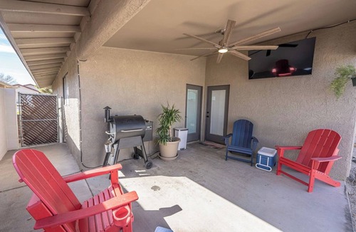 Kingman House | Relax & Entertain | 80” TV Massage Chair, Patio TV
