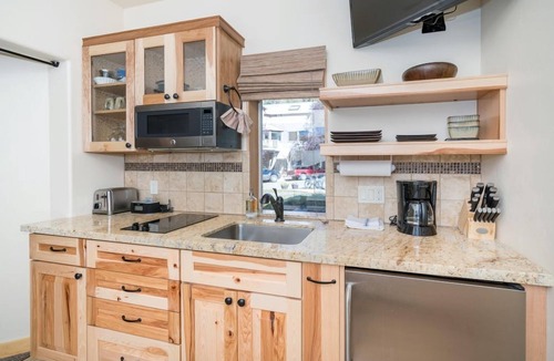 Telluride Condo | Summer Sun & Fun on the River Trail | private deck + hot tub + heated pool
