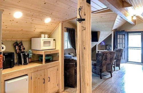 South Fork Apartment | Sun-filled mountain studio with deck, fireplace, & views- near skiing & trails