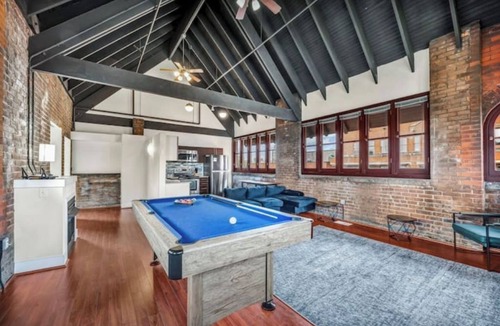 Tremont House | Urban Industrial Penthouse | Game Room Pool Table