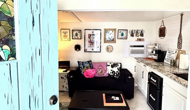 Charming tiny home bungalow by the beach with salt water pool