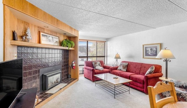 Comfortable condo with ski lift views, shared fitness room, gas fireplace, & W/D