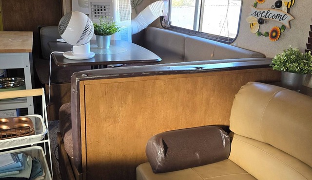 Cozy 1 Bedroom RV and sofa sleeper that can sleep up to 3 persons comfortably