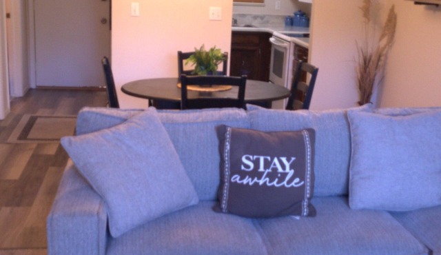 Cozy condo, walking distance to trails, shops, restaurants, fitness center.