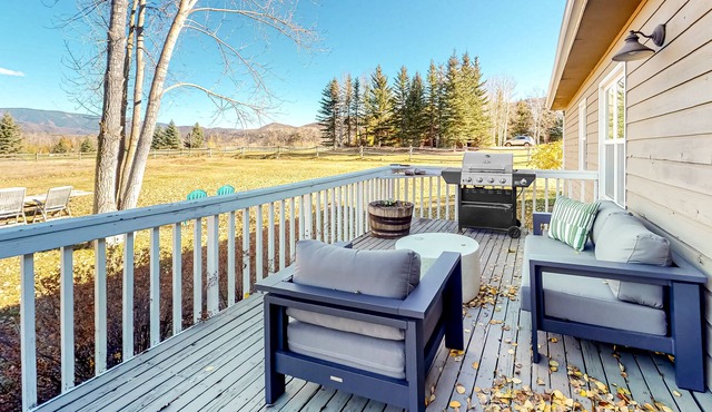 Cozy Snowmass Home w/ Acre Yard, Wood Stove, Deck, Gas Grill, & Mountain Views