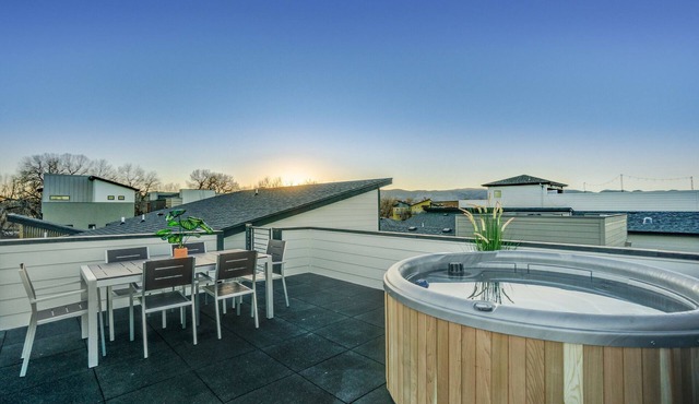 Downtown Views Deluxe Guesthouse + Rooftop Spa!