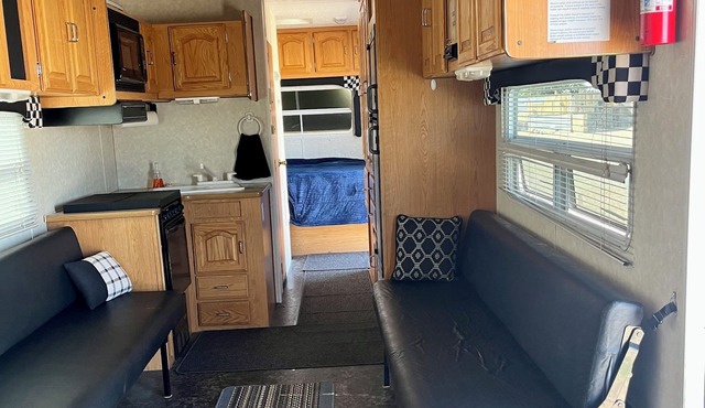 Fully equipped camp trailer