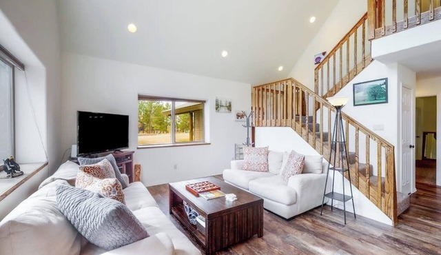 New, dog-friendly home with electric fireplaces & deck - walk to pool/gym