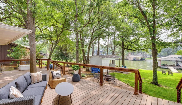 Private Dock: Lakefront Enchanted Oaks Retreat