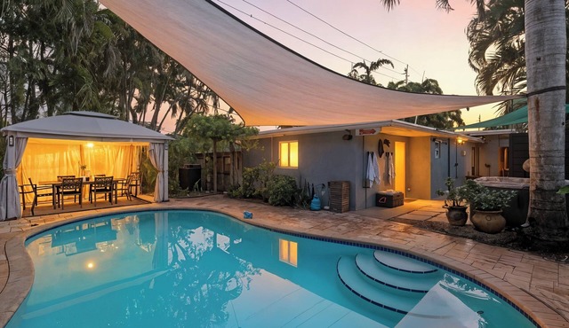 Private Pool, Beachside Retreat w/Guest House Near Las Olas | Paradise Stay