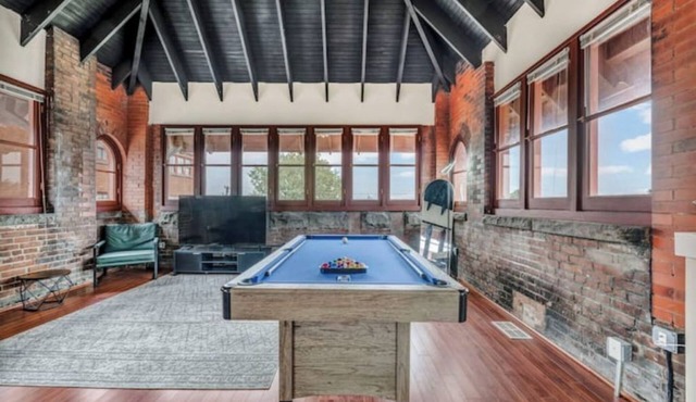 Urban Industrial Penthouse | Game Room Pool Table