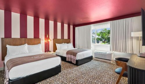 Double Room with Two Double Beds and Roll-In Shower - Disability Access/Non-Smoking