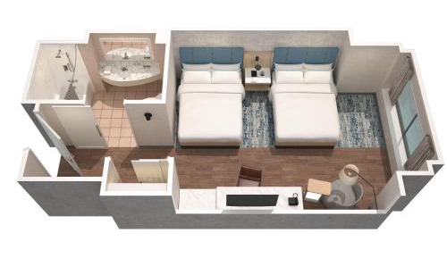 Guest room, 2 Double Beds