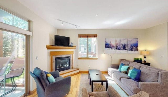 Mountain Condo by the River & Town w/Shared Hot Tub, Private Balcony, & WiFi